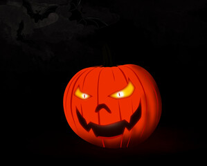 Obraz premium Jack pumpkin for Halloween and bats