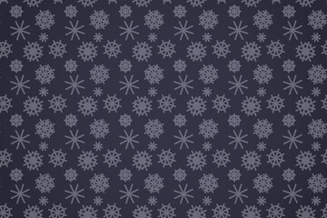 New Year's pattern. Snowflakes on a blue background.