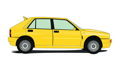 auto da corsa sportiva gialla