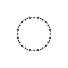 Naklejka na ściany i meble Stars and dots, empty frame. Vector isolated on white background.