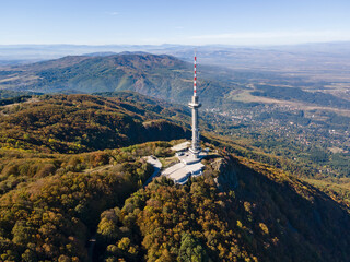 Kopititoto tower, Vitosha Mountain and city of Sofia, Bulgaria