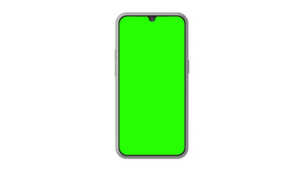 smartphone with a green screen isolated on a white background 3D-rendering