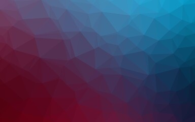 Dark Blue, Red vector polygonal pattern.