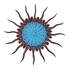 Coronavirus pathogen organism cell and infectious agent or contagious germ bacteria. 2019-nCoV, Covid-2019, Covid-19 Viral Novel Corona virus with DNA or RNA, artist interpretation drawing. Vector.