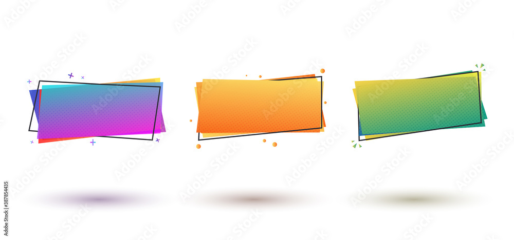 Aufkleber abstract banner with gradient. dynamical geometric forms, shapes. template for design or advertiseme