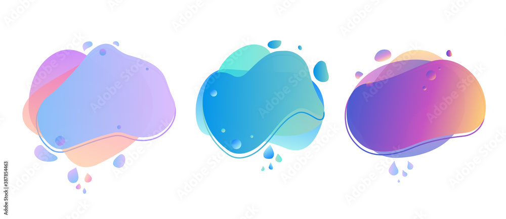 Poster abstract liquid banner with gradient. dynamical geometric forms, shapes. template for design or adve