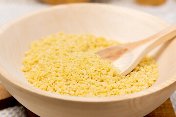 pasta stelline stars and ingredients on the table. top view. food background