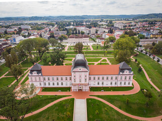 Virovitica, Croatia / 25th September 2020 : Cityscape, town park in Virovitica