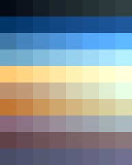 Background with color combinations a palette of pastel bright multi-colored gradient shades.Print for t-shirts.Chart colors.Mood board.Green blue orange brown grey abstract geometric pattern template.