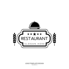 Simple and minimalism restaurant logo design template isolated on white background