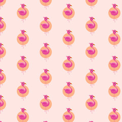 Seamless pattern cute flamingo for print paper and retail industry