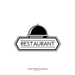 Vintage restaurant logo design template isolated on white background