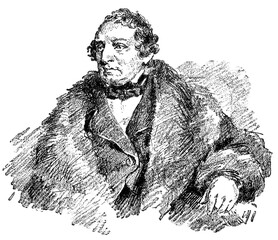 Portrait of Karl Anschutz - a German-born musical director and composer who founded the German Opera in New York City. Illustration of the 19th century. White background.
