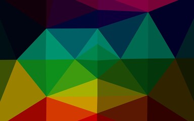 Dark Multicolor, Rainbow vector shining triangular pattern.