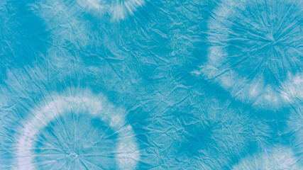 Tie Dye Shibori Print. Blue Teal Abstract 