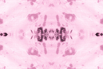 Pink Seamless Tie Dye Print Shibori. Watercolor 
