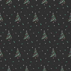 Holiday seamless vector pattern with Christmas trees. Xmas winter poster collection. Can be used for wallpaper, pattern fills, surface textures, fabric prints.