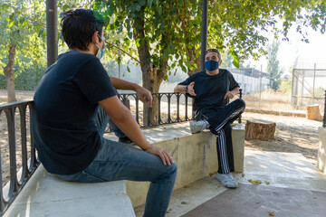 Friends Chatting in the Park