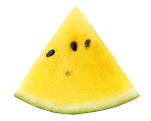 yellow watermelon isolated on white background, clipping path, full depth of field