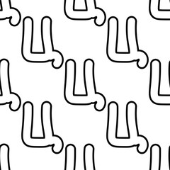 Outline seamless pattern with the letter of the Russian alphabet on a white background. Cute font in flat style. Abstract letter print.
Stock vector illustration for design, decor, fabric, wallpaper