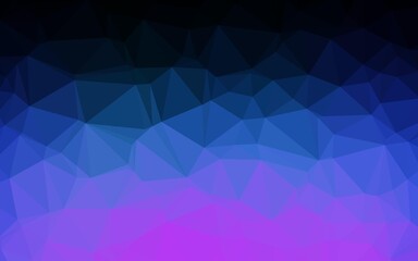 Dark Pink, Blue vector abstract polygonal texture.