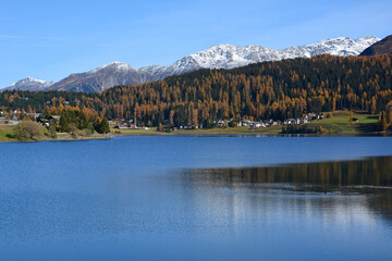 Davosersee, Davos Wolfgang, Kanton Graubünden, Schweiz