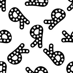 Outline seamless pattern with polka-dot russian alphabet letter on white background. Cute black and white font in flat style. Geometric letter print.
Stock vector illustration for design, decor