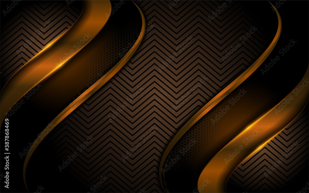 Poster modern overlap layer background with shinning golden yellow color combination.