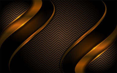 Modern overlap layer background with shinning golden yellow color combination.