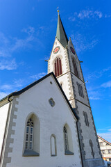 Fototapeta na wymiar Reformierte Kirche Hundwil im Kanton Appenzell Ausserrhoden, Schweiz