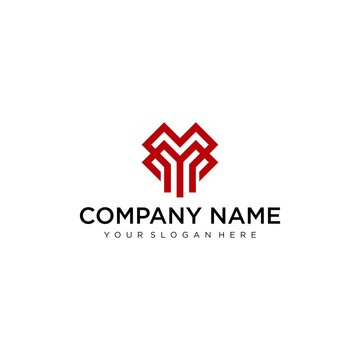 Letter Y line logo design. Linear creative minimal monochrome monogram symbol. Universal elegant vector sign design. Premium business logotype. Graphic alphabet symbol for corporate business identity