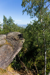 Landscape from the Hill High Rock, Vysoky Kamen, in Rychlebske Mountains, Czech Republic