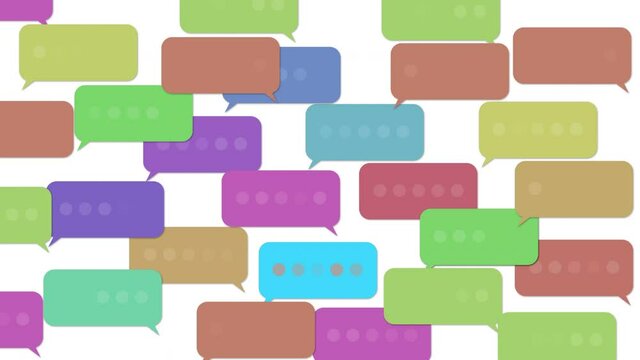 Crowded Bubble Chat Illustration for Message and Social Interaction on Solid White Background and Green Screen