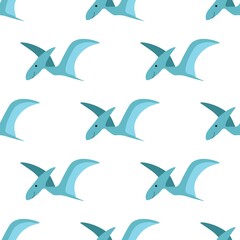 Beautiful pteranodon on a white background. Predators in a flat style. Cartoon animals reptiles for web pages. Stock vector illustration for decor, design, baby textiles, wallpaper, wrapping paper © Galina Pislar