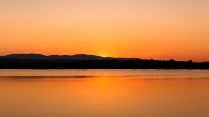 Beautiful sunset over the water
