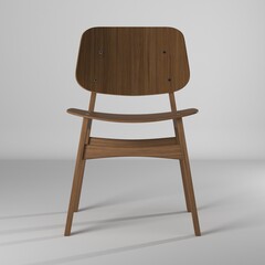 Modelo 3d aislado de silla soborg de madera