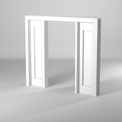 Modelo 3d de puerta estilo wire-frame/estructura alambrica