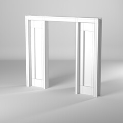 Modelo 3d de puerta estilo wire-frame/estructura alambrica