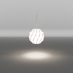 Modelo 3d de lampara con detalles en madera con iluminación aislada en un fondo blanco