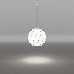 Modelo 3d de lampara con detalles en madera con iluminación aislada en un fondo blanco