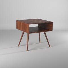 Modelo 3d de una mesa de cafe de madera minimalista