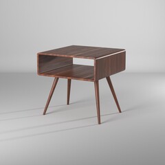 Modelo 3d de una mesa de cafe de madera minimalista