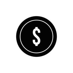 dollar coin minimal icon. money illustration