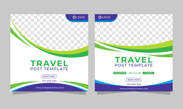 Traveling social media post template suitable for promotion, marketing, advertising, ads, web, banner, and many more.