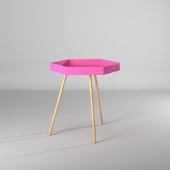 Modelo 3d de mesa de café hexagonal