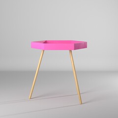 Modelo 3d de mesa de café hexagonal