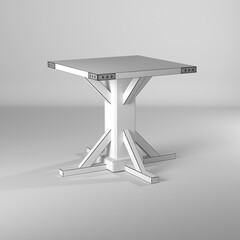 Modelo 3d de mesa vintage en estilo wire-frame/estructura alambrica