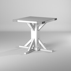Modelo 3d de mesa vintage en estilo wire-frame/estructura alambrica