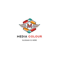 Letter M Media Colour Logo Icon Template