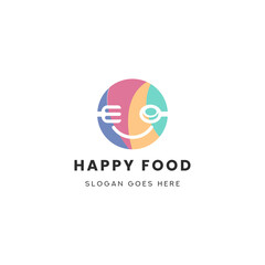 Happy Food Colorfull Logo Icon Template Design